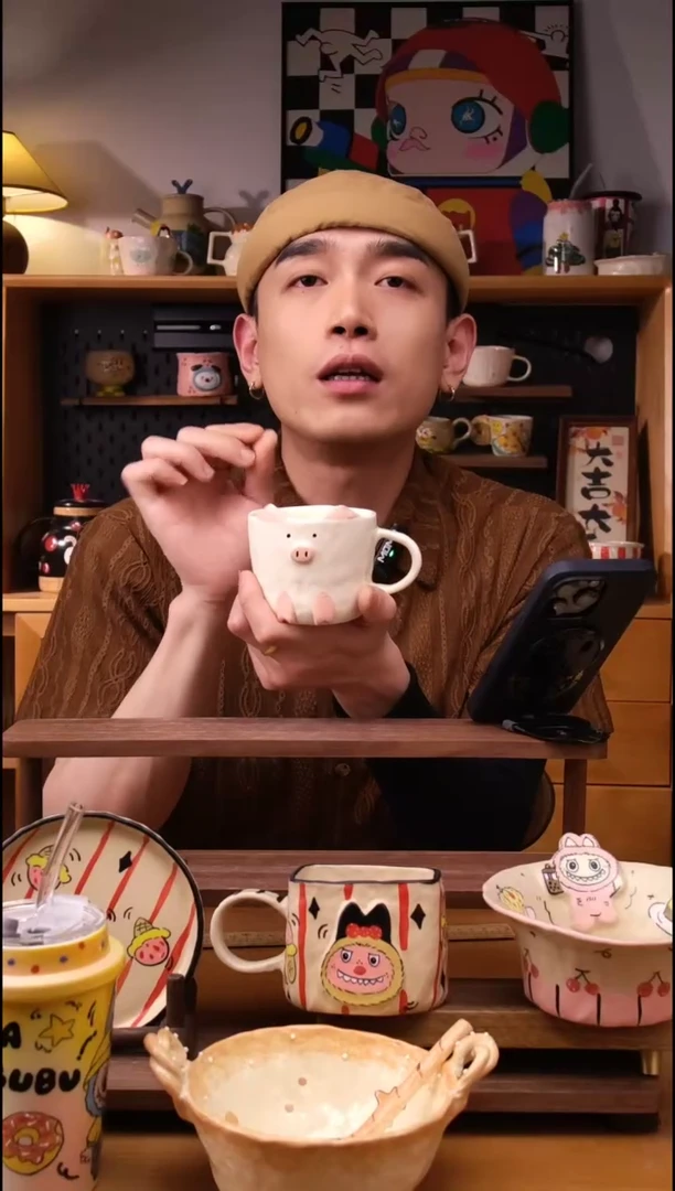 杯子景德镇可爱设计师款陶瓷