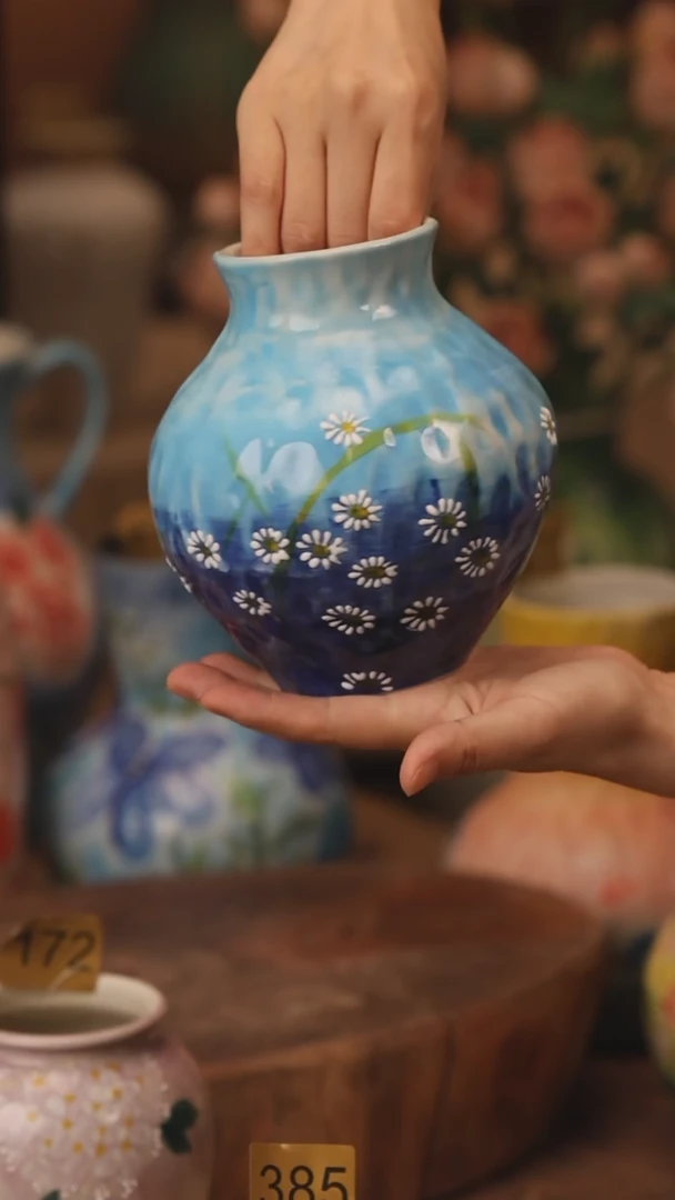 陶瓷363景德镇设计师手作花器摆件侘寂风