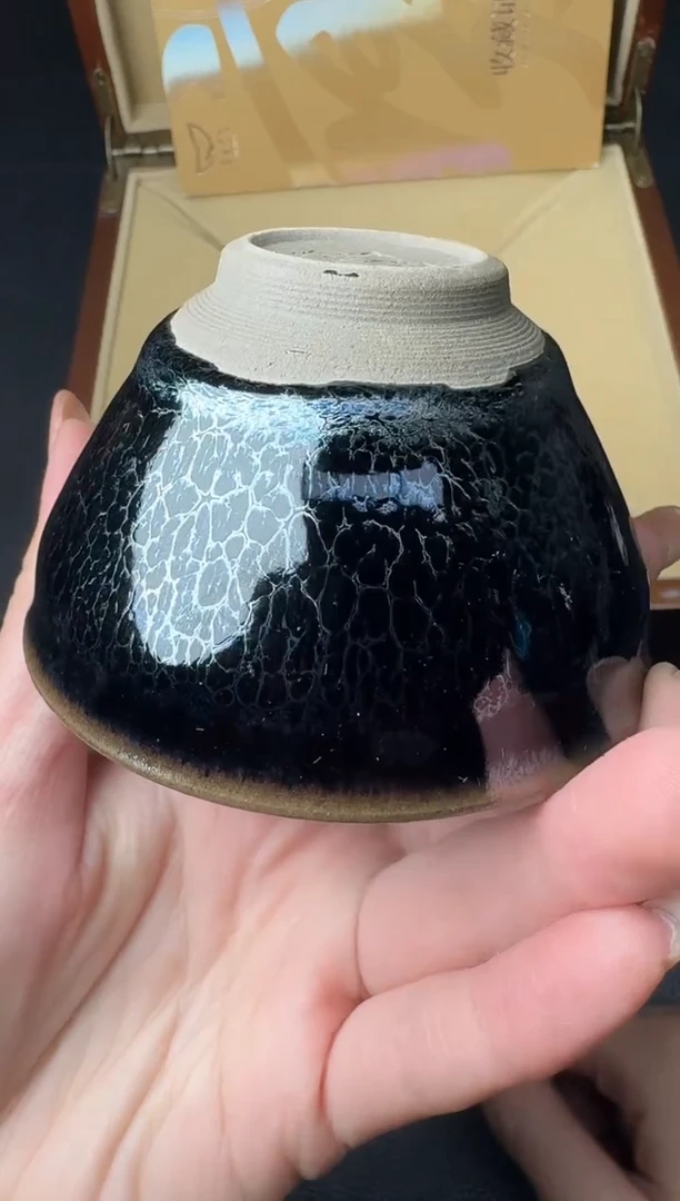 【闪购商品】茶盏建盏故事黄宝庆小口黑曜龙鳞111