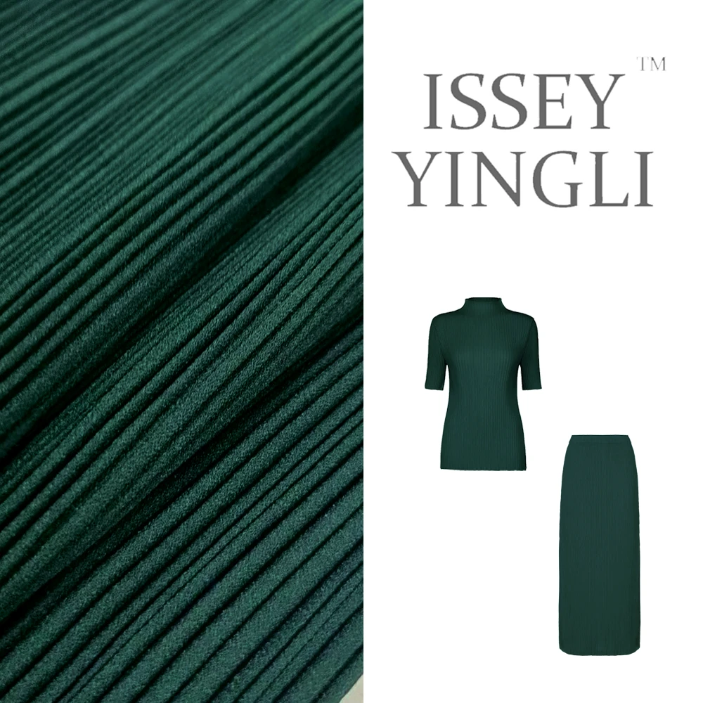 主线2月牙签系列高端褶皱女半裙时尚短袖上衣气质显瘦套装2679