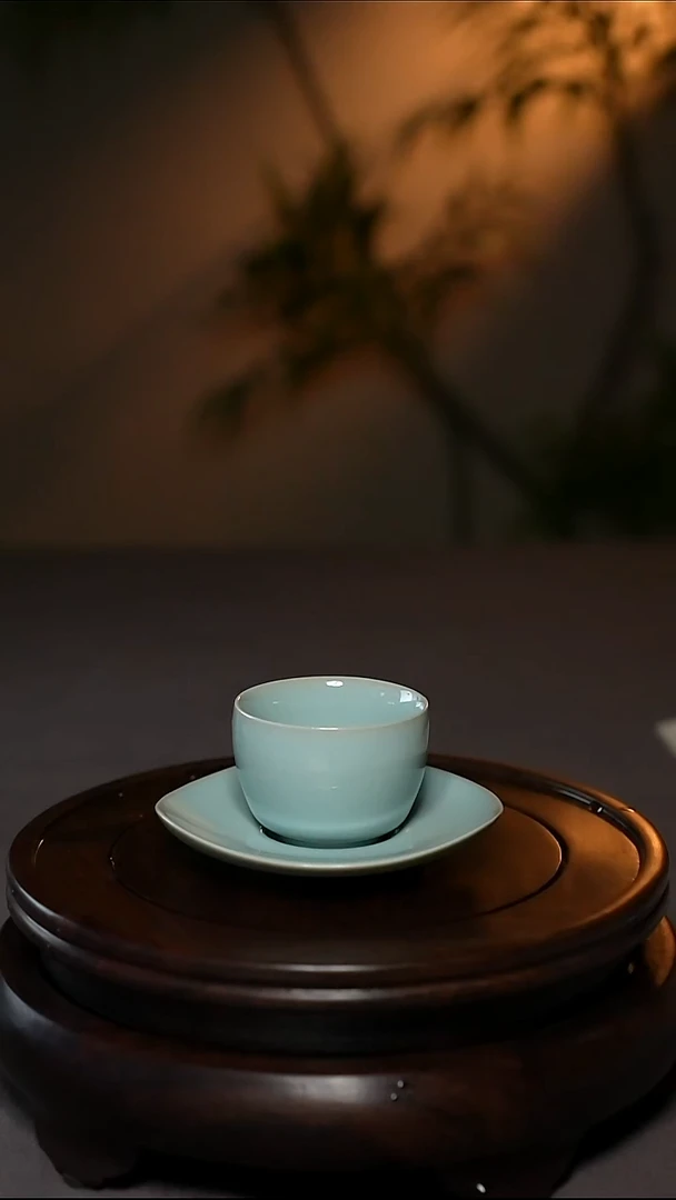 上品天青釉原产地小品套杯