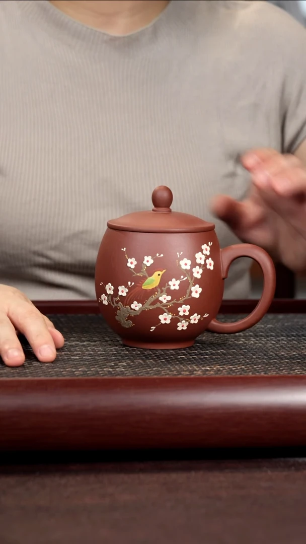 茶杯紫砂尾单喜上眉梢无礼盒