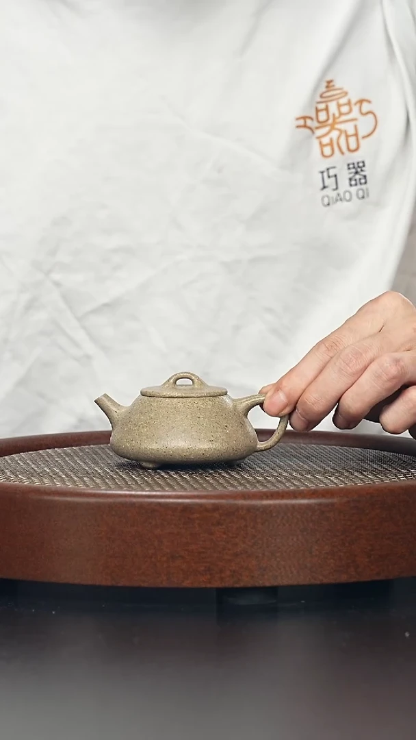 茶壶紫砂小平盖-黑段-全手工无添加-100cc