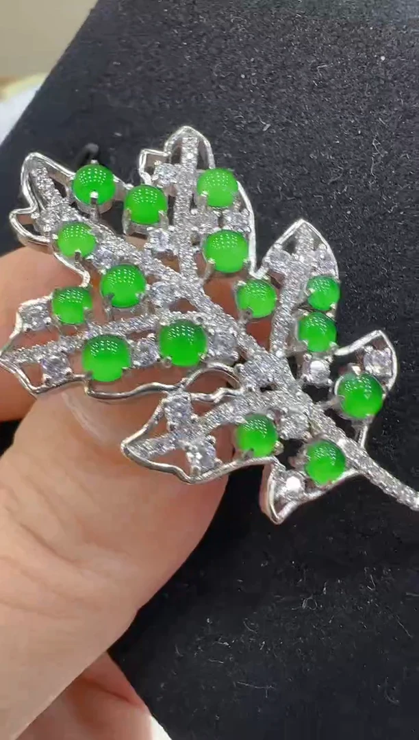 翡翠银S925镶嵌胸饰多样性团购发一件