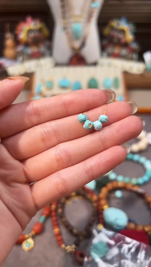 未镶嵌绿松石配饰绿松石配饰羽毛隔珠