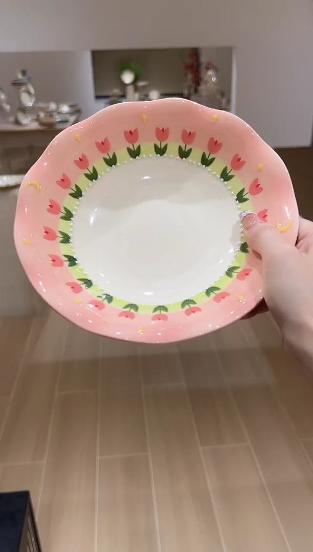 陶瓷星月郁金香8寸深盘