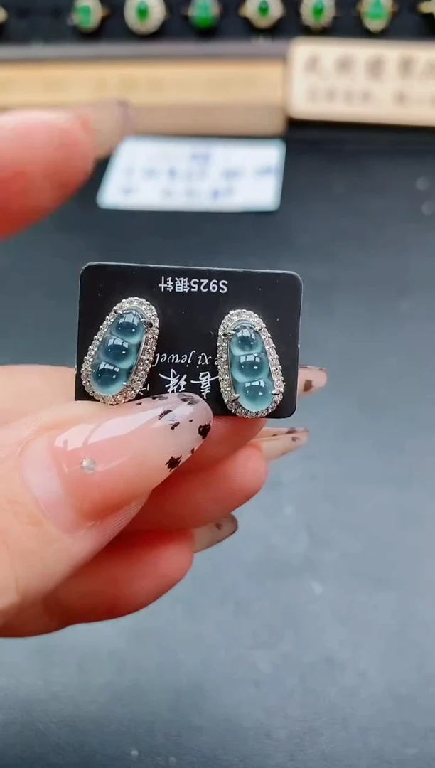 银S925镶嵌戒指翡翠1