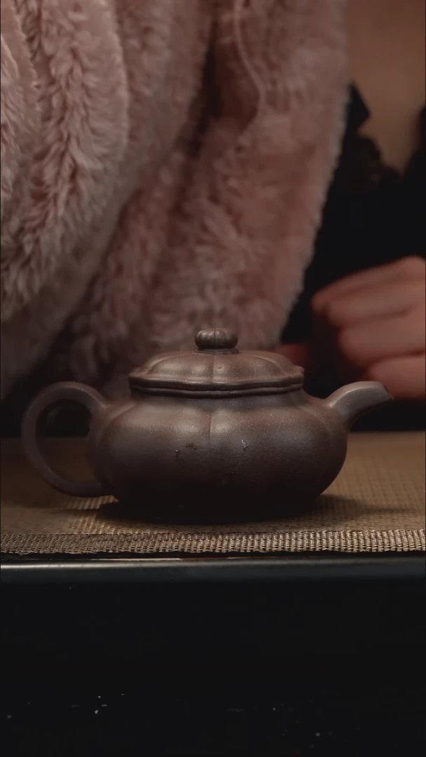 紫砂茶盏天青葵仿古170CC微瑕封釉
