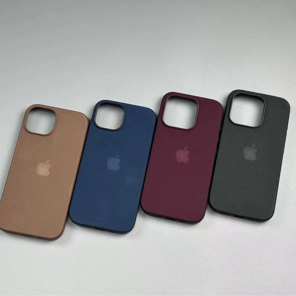 9新 Apple/苹果 苹果15系列硅胶/斜纹精织手机壳苹果原装正品
