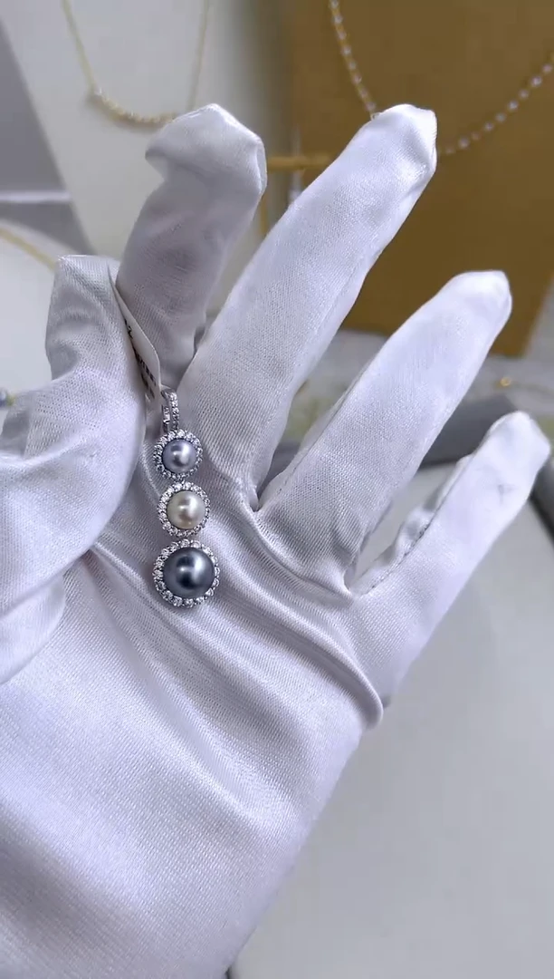 银S925镶嵌吊坠海水珍珠多样性发其一