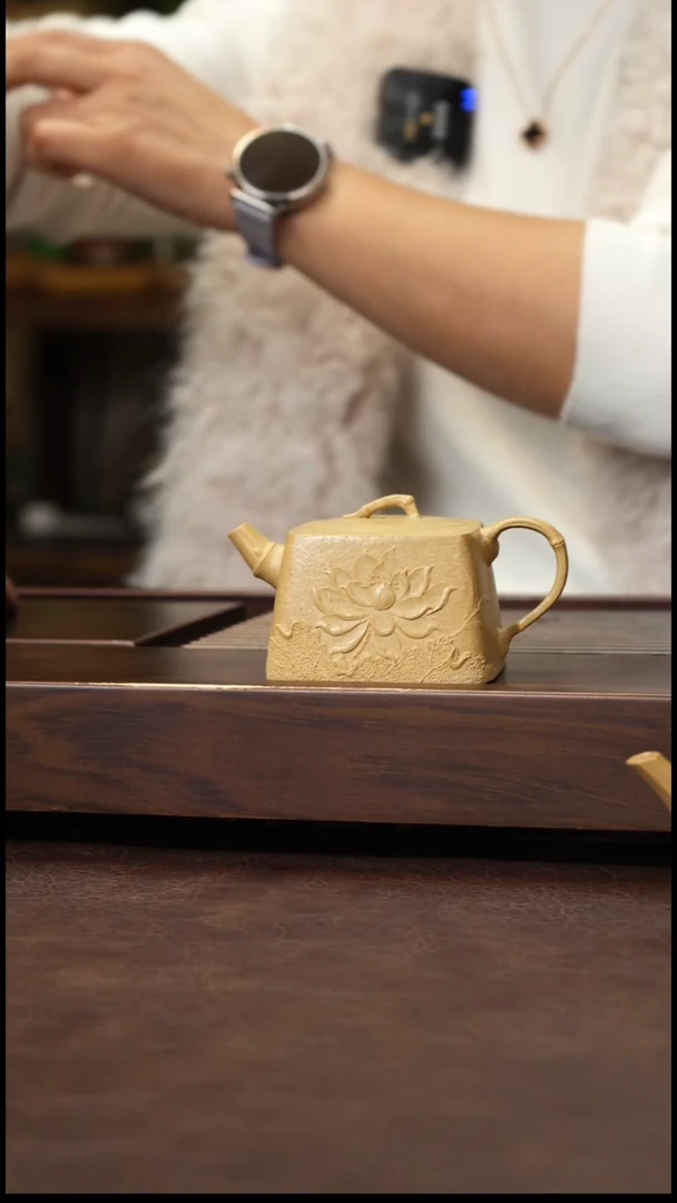 茶壶紫砂本绿泥绘全手四方140cc左右