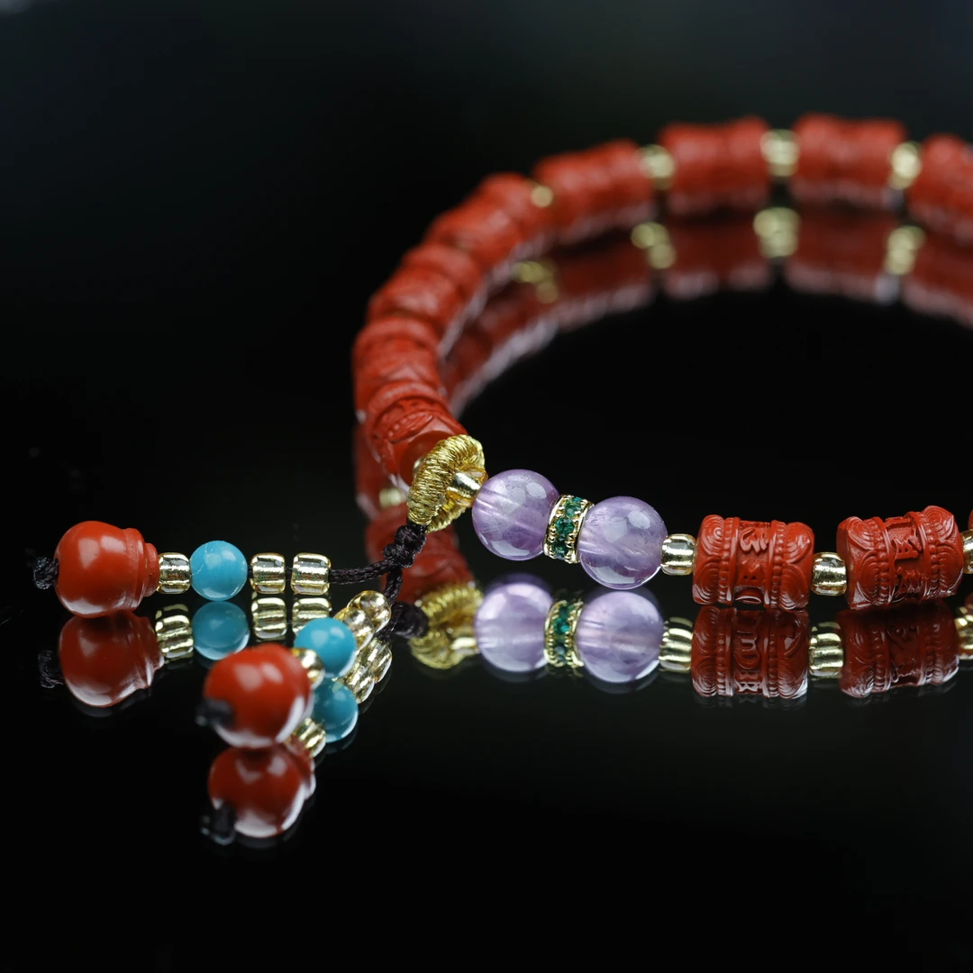 含辰砂工艺品A【如愿】如你所愿六字箴言朱砂手串