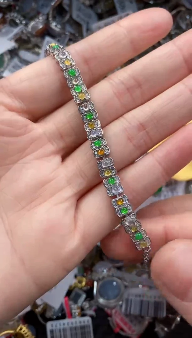 银S925镶嵌戒指翡翠777      2