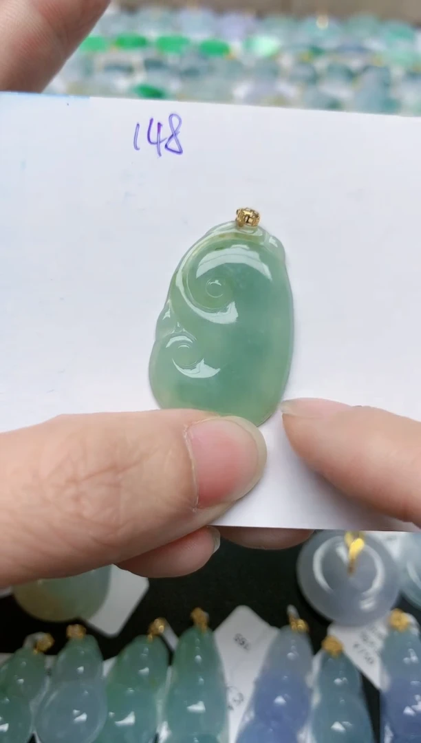 【闪购商品】翡翠颈饰18K金镶嵌天然翡翠A货