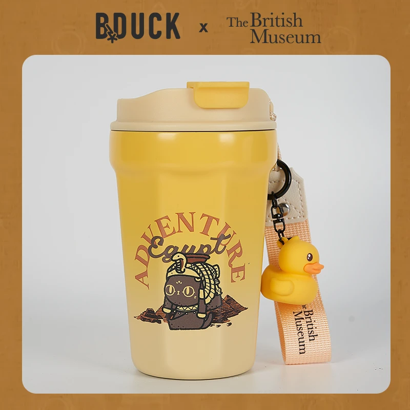 B.Duck官方 小黄鸭大英博物馆Bastet系列便携随行杯不锈钢保温杯