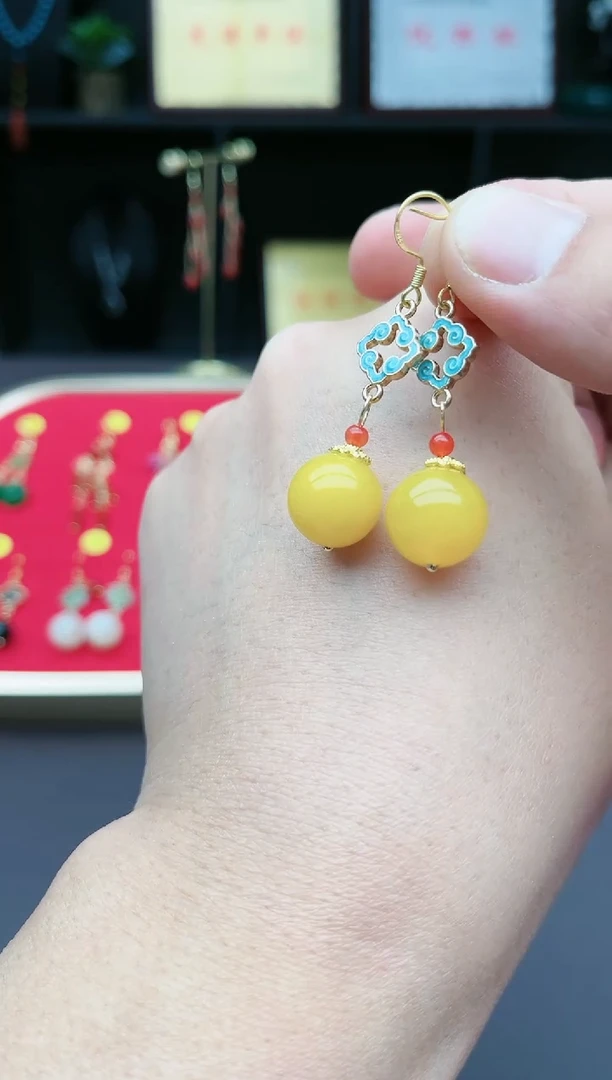 【闪购商品】玛瑙/玉髓耳钉银S925镶嵌234000