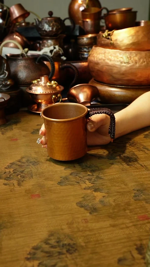 紫铜烤色小号咖啡杯