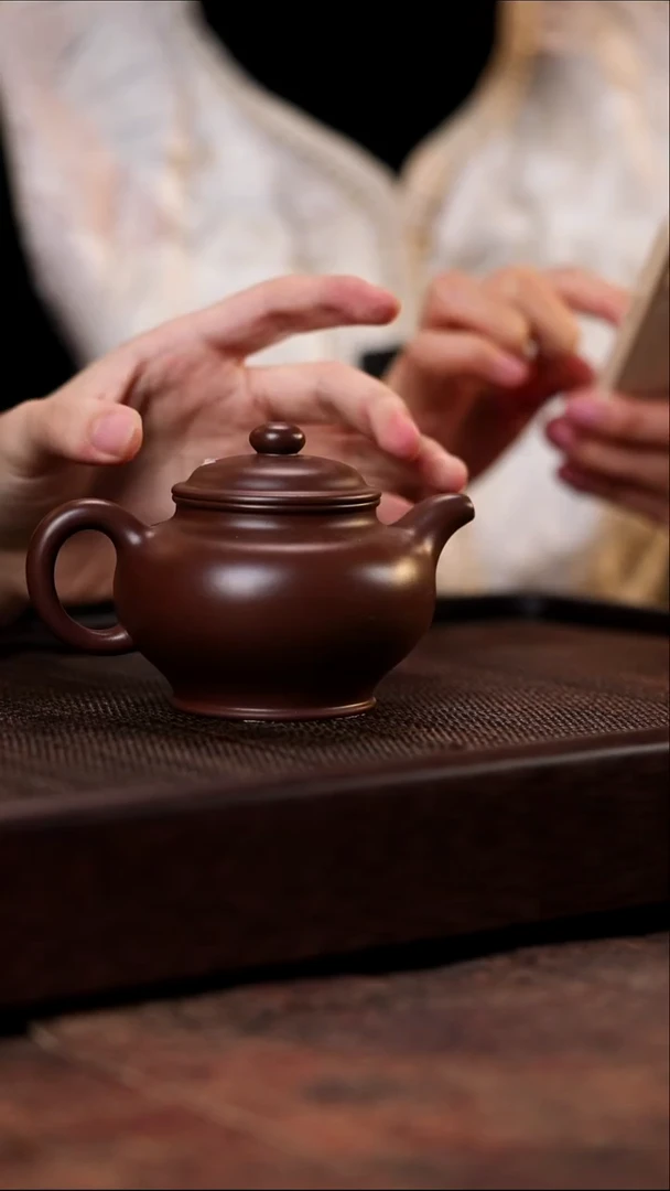 宜兴紫砂景舟紫泥掇只
