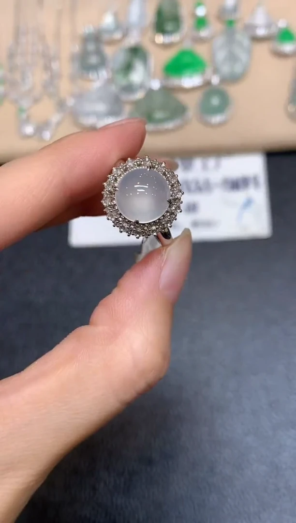 18K金镶嵌戒指翡翠【无服务费两用款