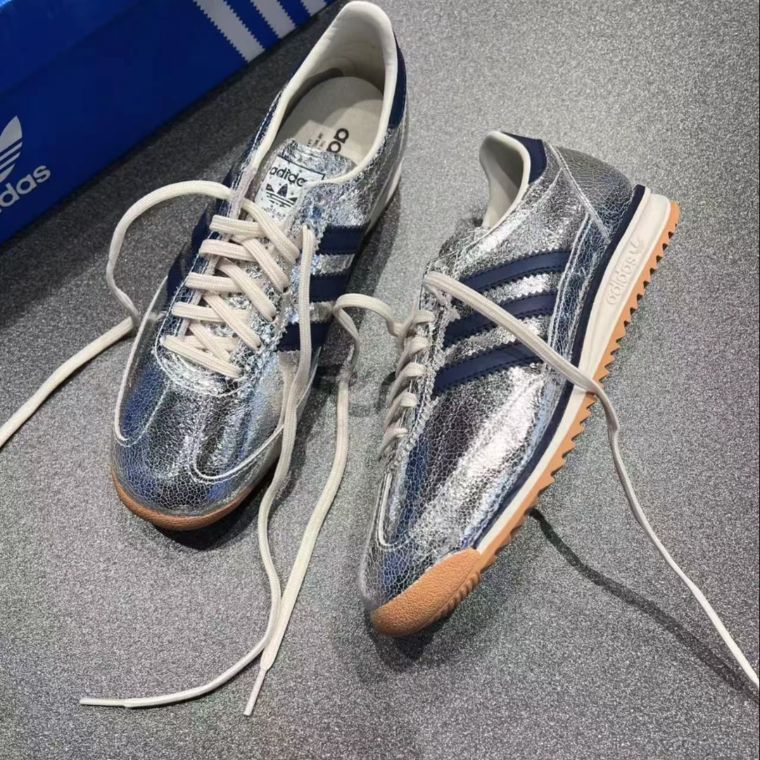adidas originals SL 72 银色舒适百搭防滑耐磨低帮休闲鞋 JH8654
