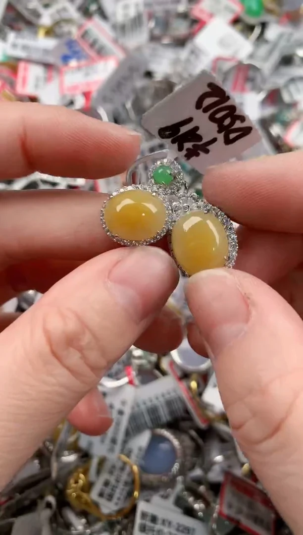 银S925镶嵌戒指翡翠222     2