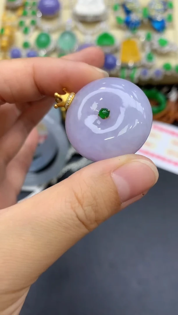 颈饰18K金镶嵌翡翠314-中国好珍宝