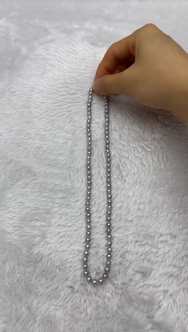 项链银S925镶嵌海水珍珠AK真多麻5-5.5mm