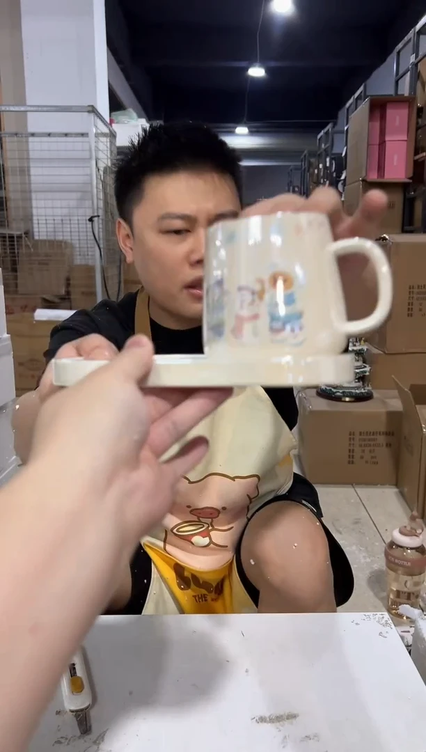 瓷片七宝一杯一碟