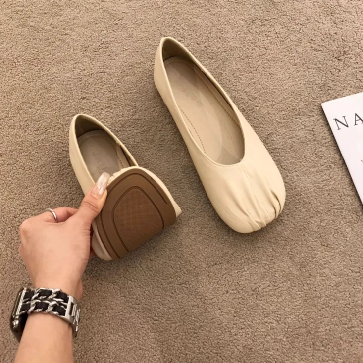 心芘法式玛丽珍女士鞋子四季温柔晚晚风百搭时尚鞋平底软底豆豆鞋