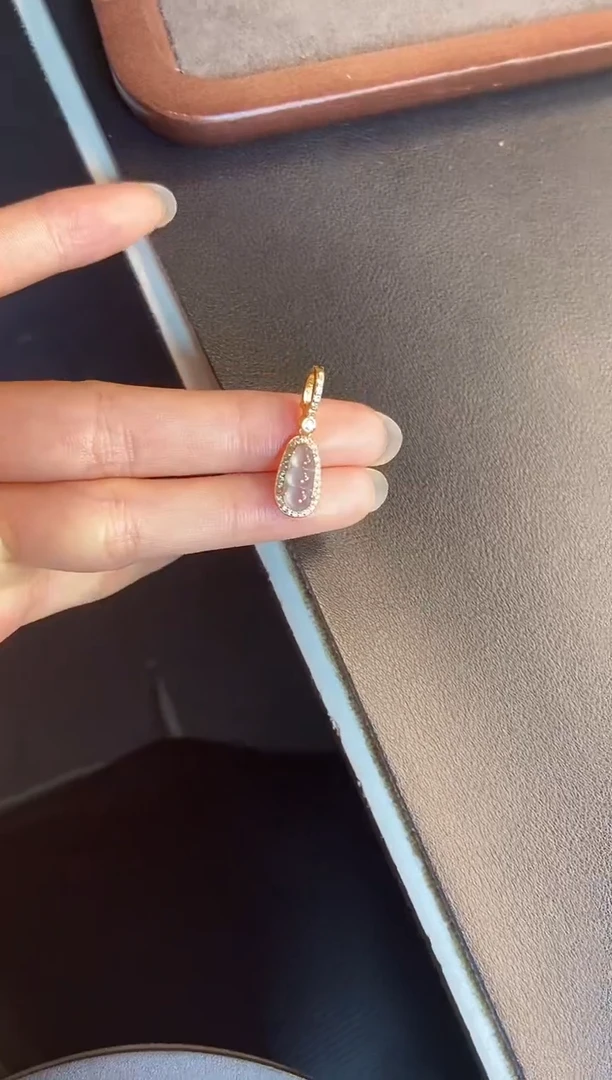 吊坠(不含链)银S925镶嵌翡翠天然A货翡翠