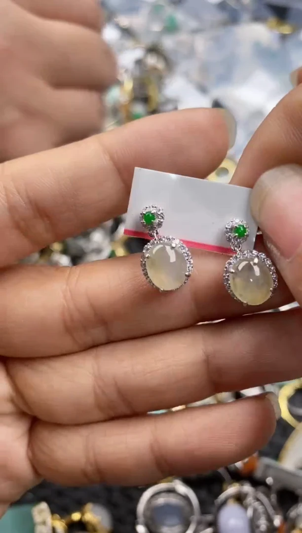 银S925镶嵌戒指翡翠12-7