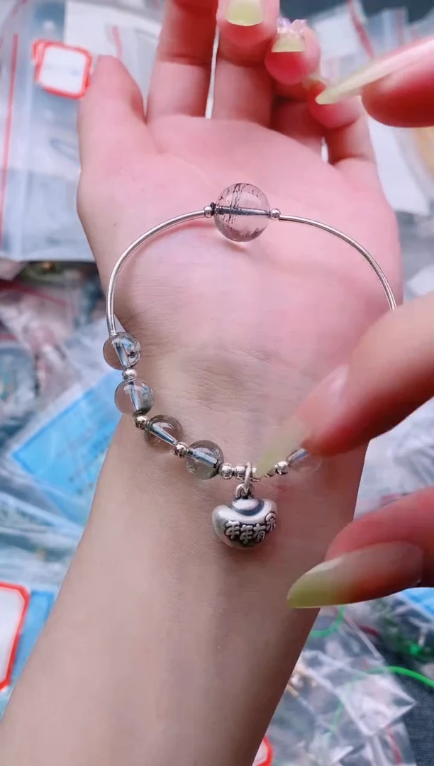 水晶手链足银镶嵌多样性发拍一发一