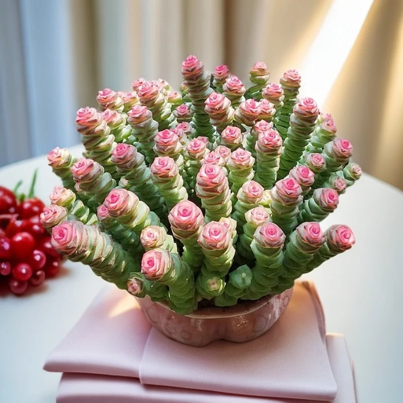 彩色钱串子多肉绿植物室内盆栽多头老桩群生红心钱串四季好养花卉