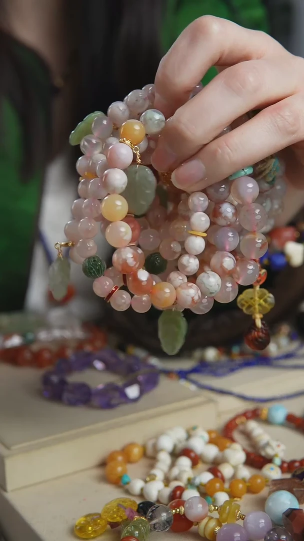 【闪购商品】玛瑙/玉髓手链合金樱花玛瑙多样性发其一