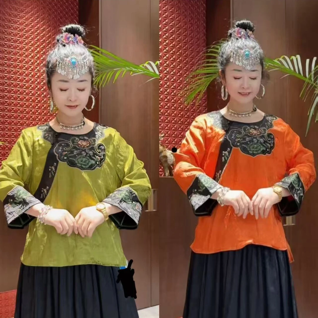 唐汉布依新款女装上衣中式宽松Y