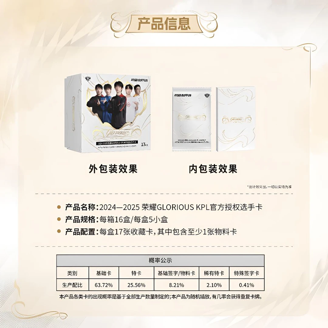 不凡玩品2024-2025荣耀GLORLOUS KPL官方授权选手卡（代拆）