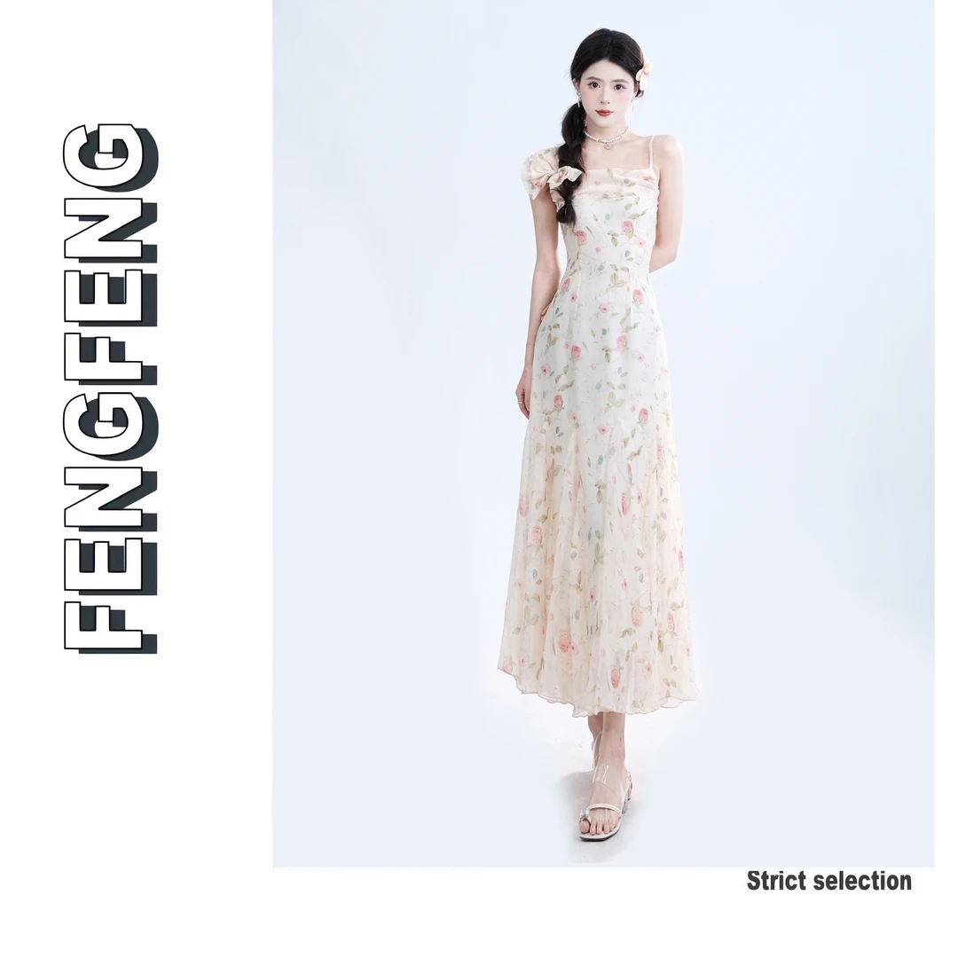 【晴梦圆月】碎花气质夏季连衣裙冯冯预JJX4LYQ2801