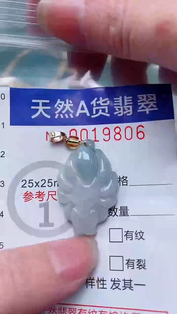翡翠未镶嵌吊坠(赠链)1