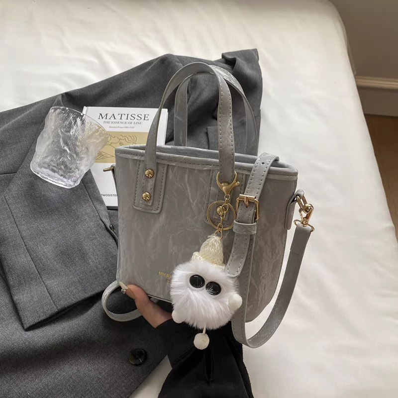 卡位单根轻奢风纯色拉链斜挎包托特包时尚夏季百搭手