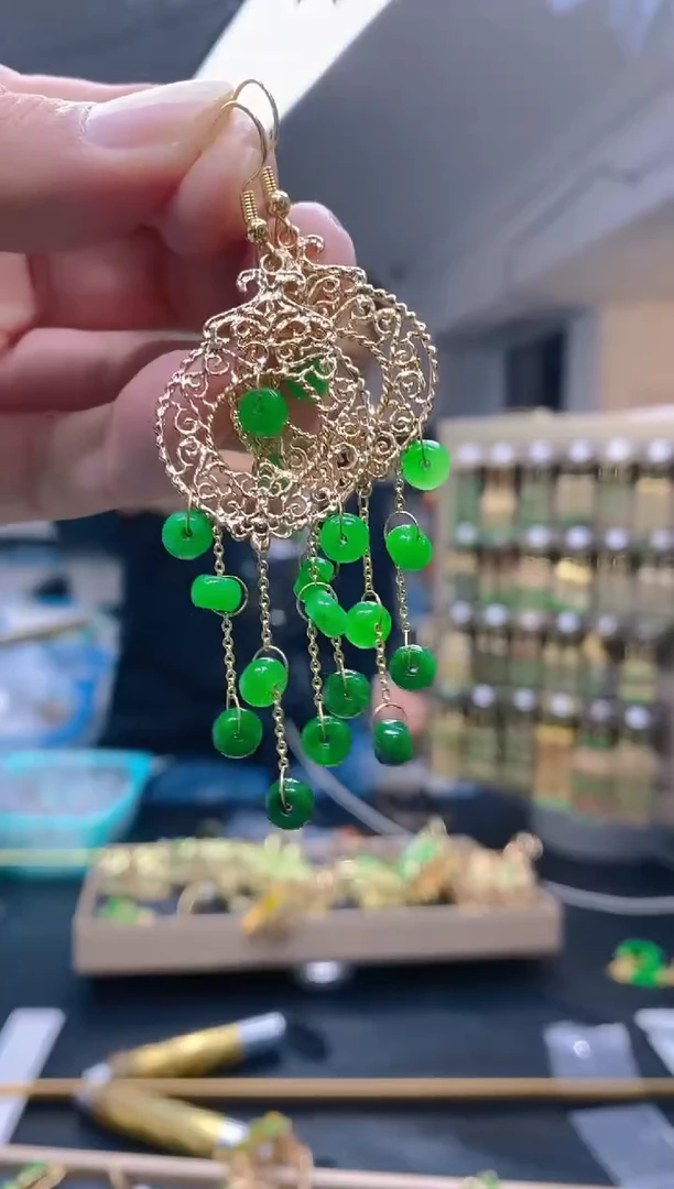 【闪购商品】翡翠耳饰合金59翡翠耳钩