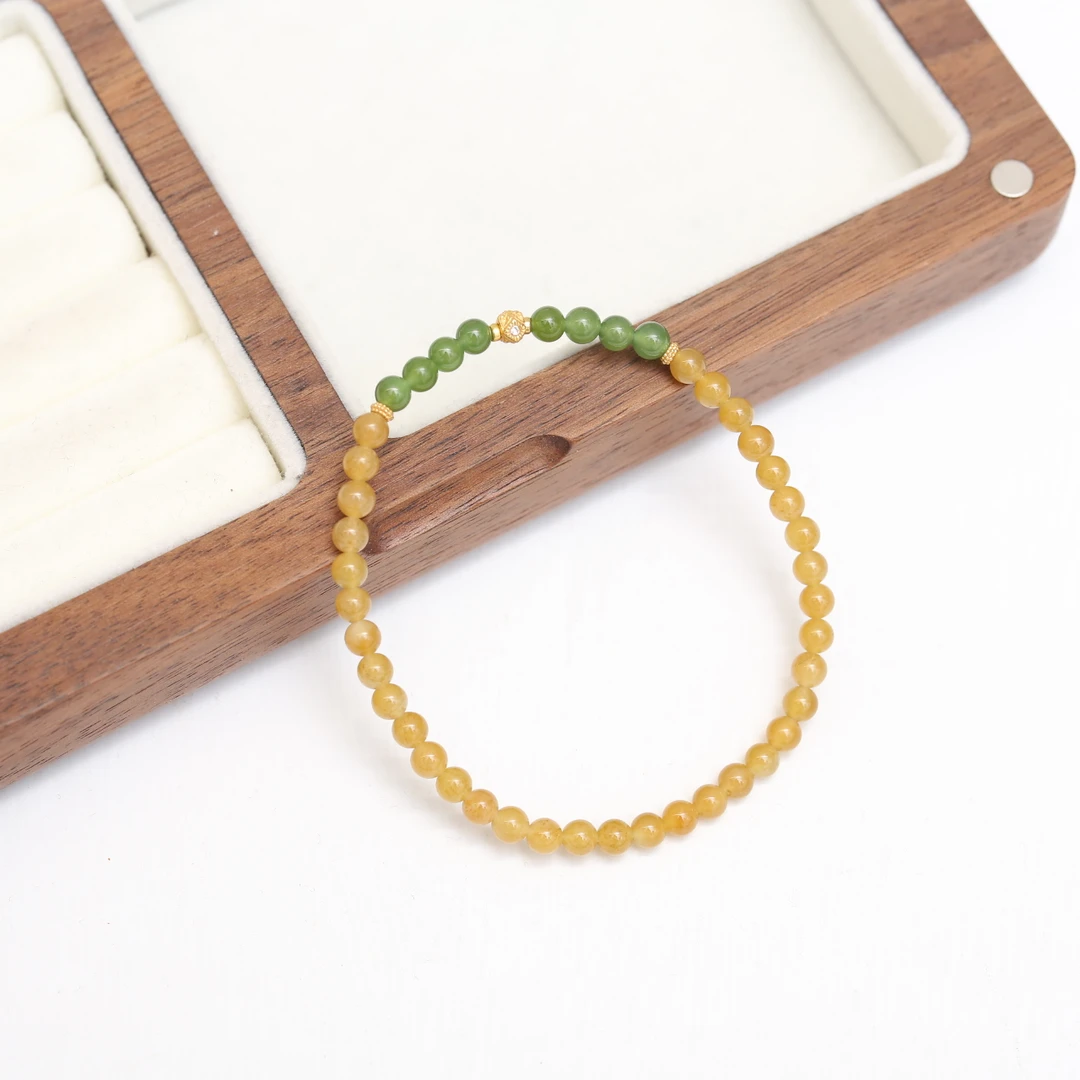 【云边】糖玉 碧玉和田  单圈手串（多样性发货）