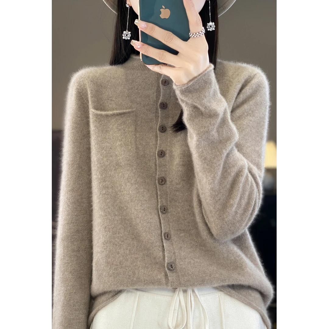 【梅姐专属】老钱风纯羊毛衫时尚百搭秋冬休闲开衫YM-QHNJR-903