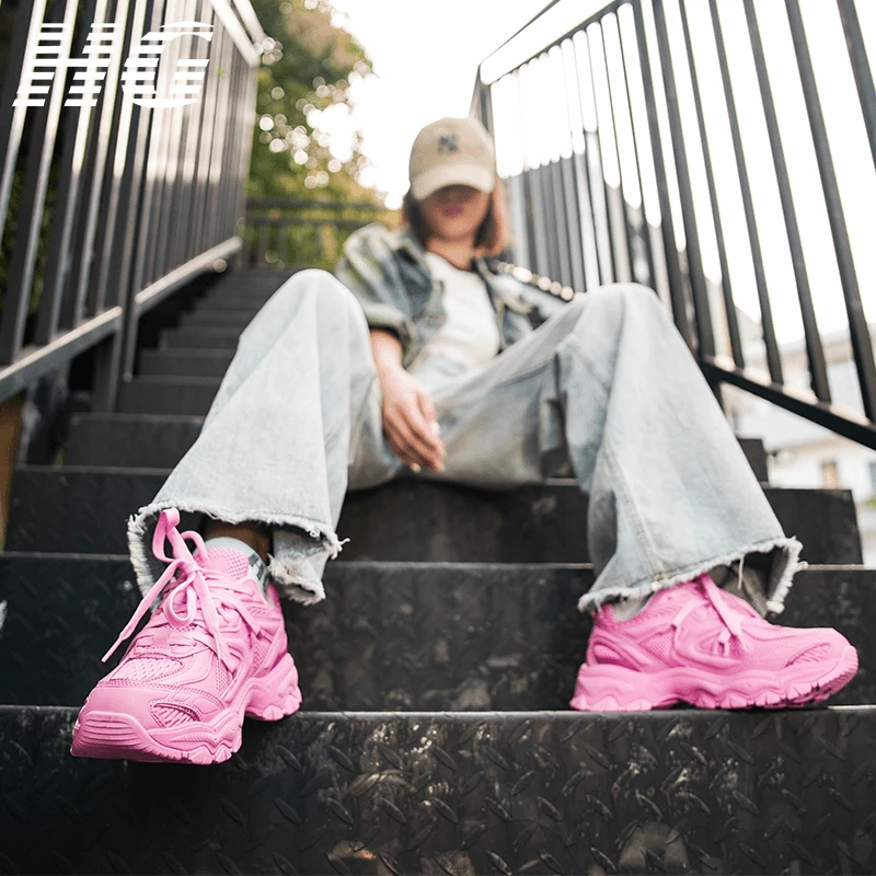 鲸动【联名】呼吸减震休闲复古增高老爹鞋百搭防滑休闲运动鞋情侣