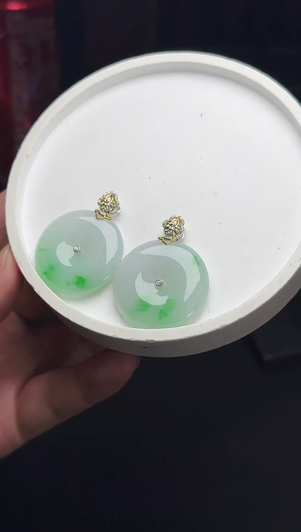 颈饰18K金镶嵌翡翠YM1217-2平安扣多样性发一件