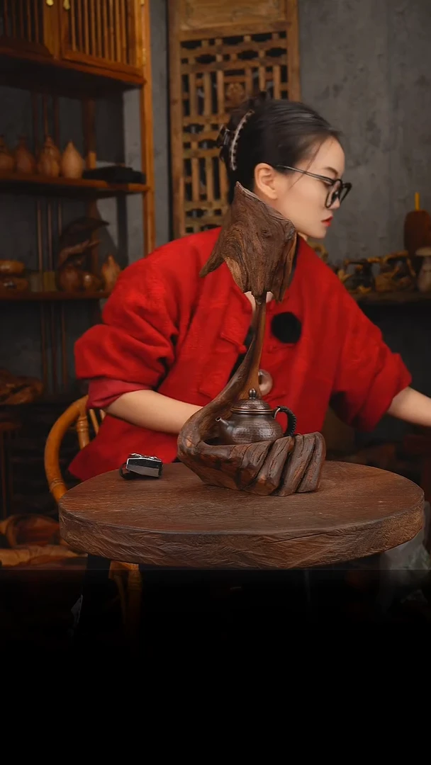 陶*老叶木作作品等落地灯架