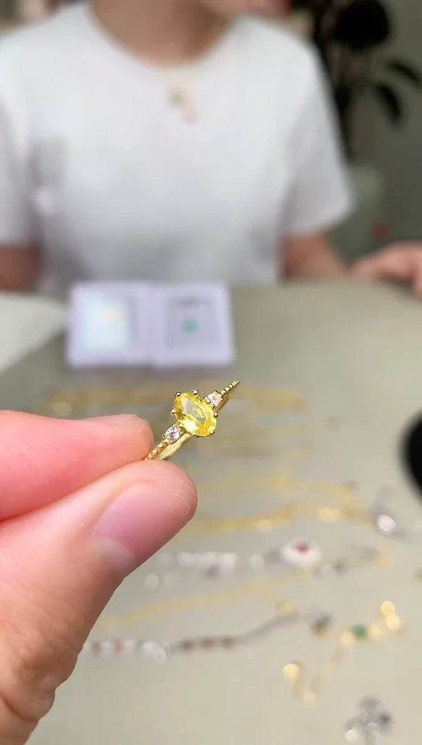 蓝宝石戒指银S925镶嵌戒指