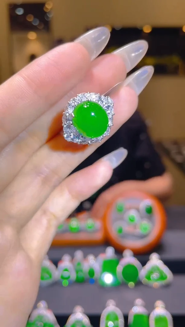 翡翠银S925镶嵌吊坠(不含链)A7