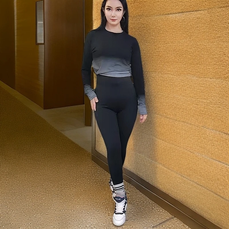 芭比裤秋冬长裤女款高腰时尚休闲健身黑色女士外穿速干保暖高弹