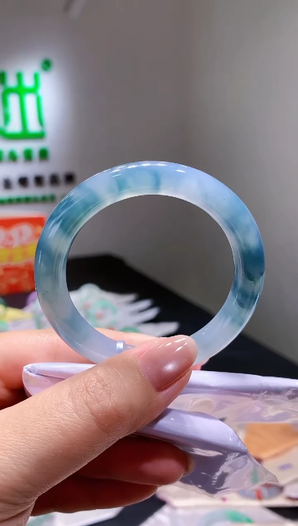 未镶嵌手镯翡翠-k340  天然缅甸A货翡翠53.5圆条