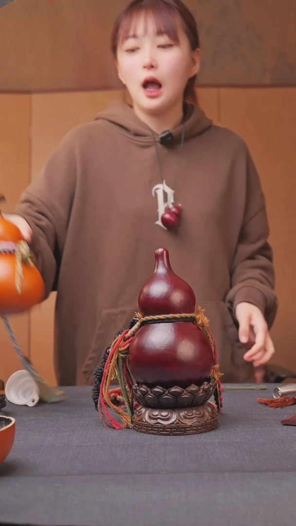 1464号链接精品大漆葫芦现货现发[一物一拍]不包含莲花底座